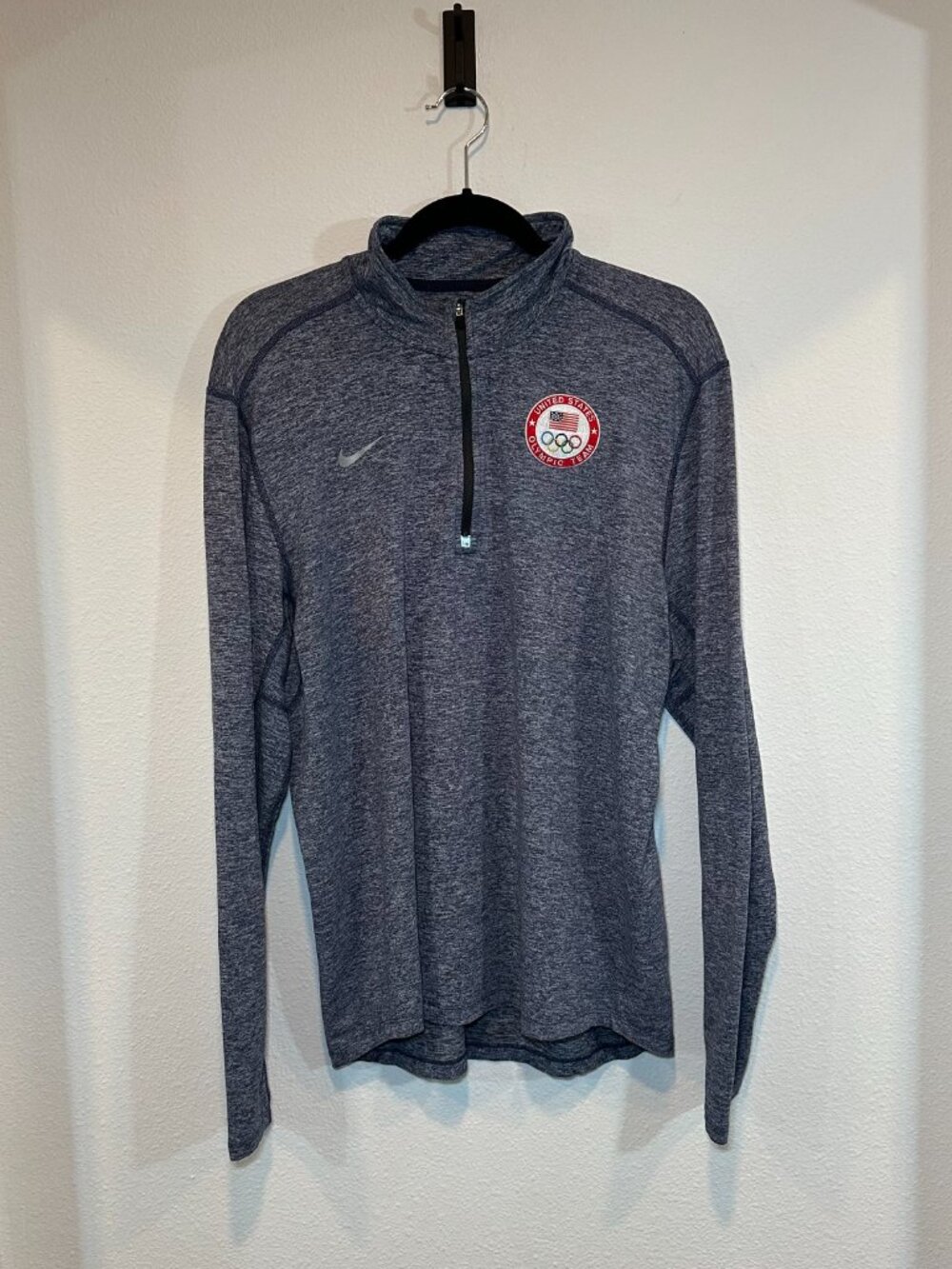 Nike Dri-Fit US Olympic Team Men's Half-Zip Gray Pullover Marled Team Size Large
